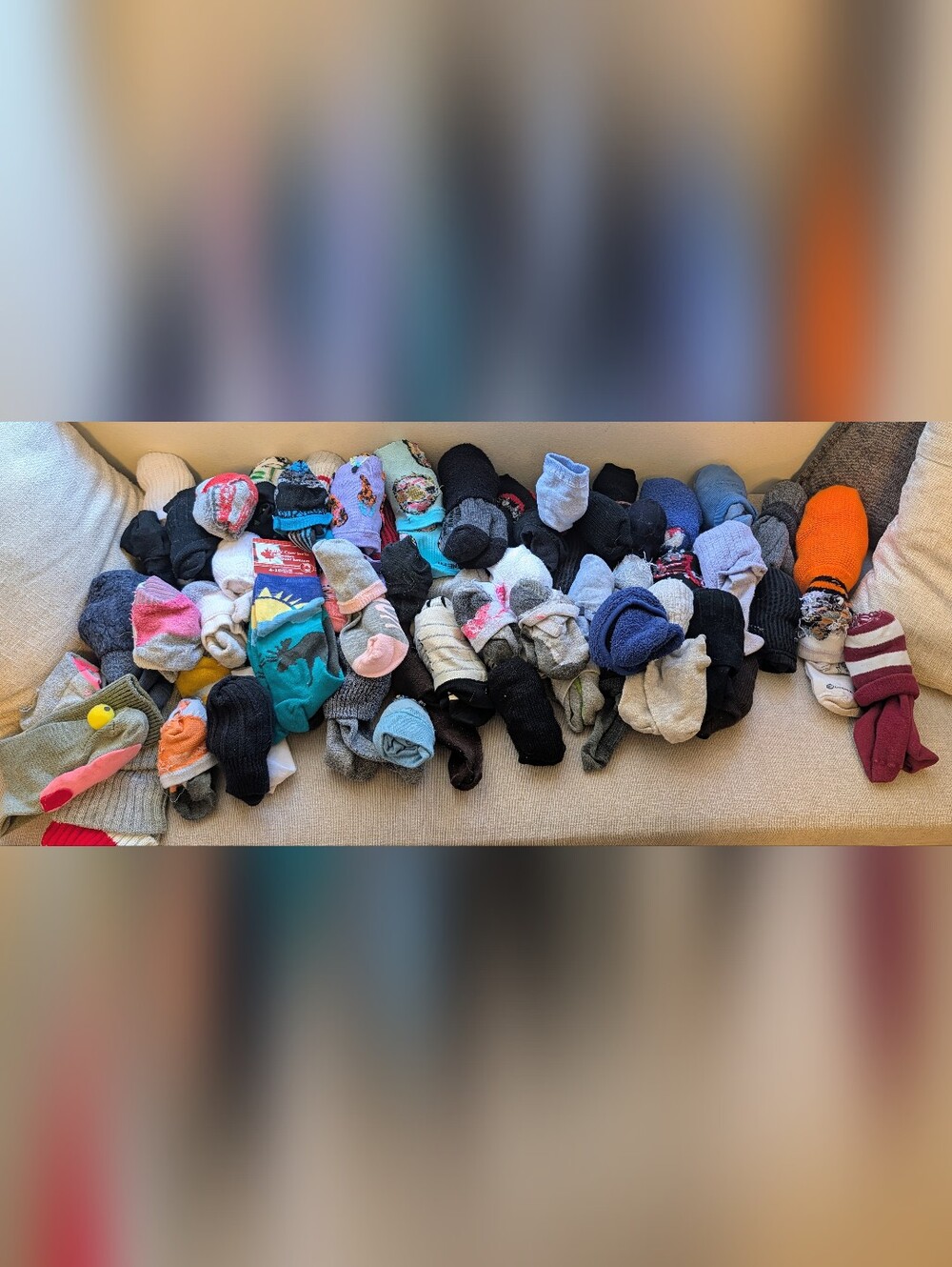 Large Bag of Assorted Socks (60+ Pairs)
